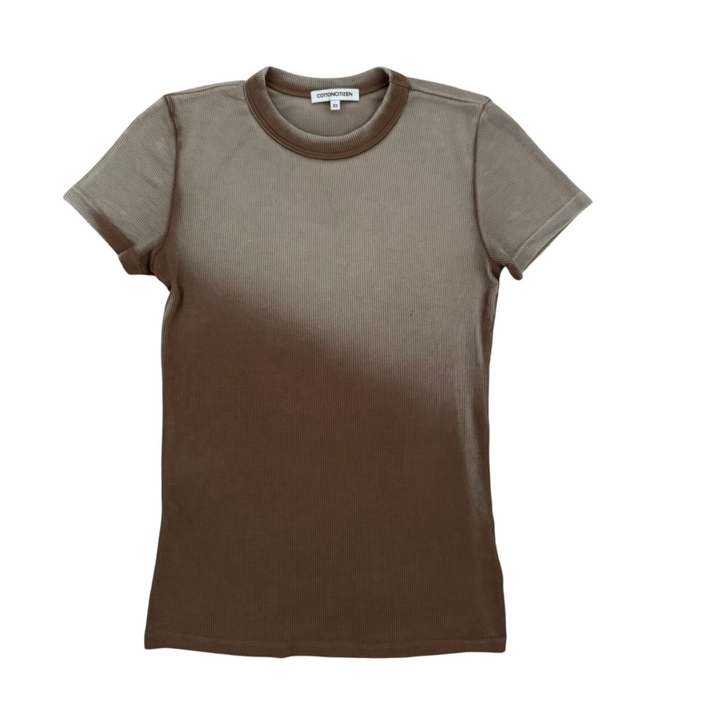 Cotton Citizen Crewneck Ombrรฉ Brown Tee XS
